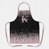 Tablier Rose noir Chic or Parties scintillant diamant  Mon (Recto)