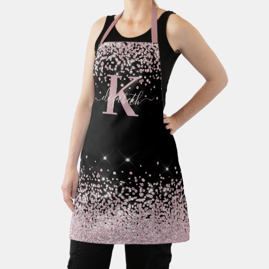 Tablier Rose noir Chic or Parties scintillant diamant Mon (Insitu)