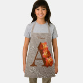 Tablier Rose orange Monogramme initial A Votre Nom Apron (Insitu)