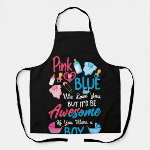 Tablier Rose Ou Bleu Nous Vous Aimons Équipe De Révélat