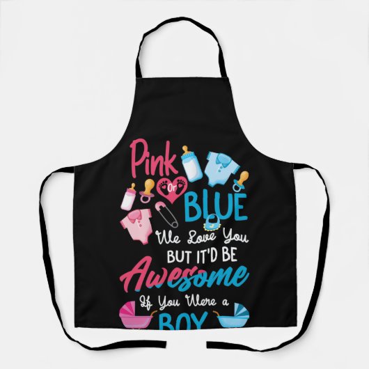 Tablier Rose Ou Bleu Nous Vous Aimons Équipe De Révélation (Recto)