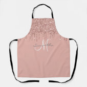 Tablier Rose Parties scintillant or gouttes métal rose per (Recto)