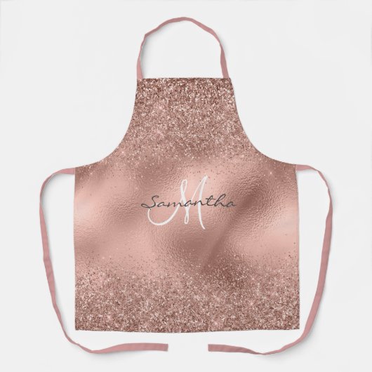 Tablier Rose Parties scintillant or Look Confetti Monogram (Recto)