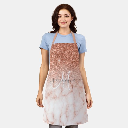 Tablier Rose Parties scintillant or marbre rose rose Scrip (Porté)