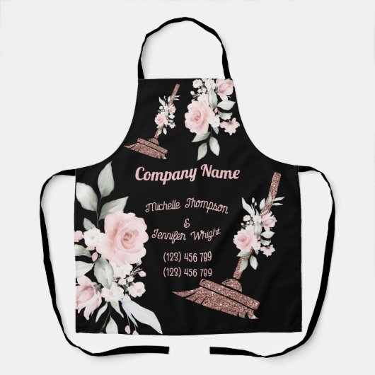 Tablier Rose Parties scintillant or Services de nettoyage  (Recto)