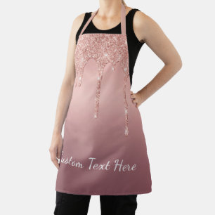 Tablier Rose Parties scintillant Or Texte personnalisé Vot