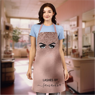 Tablier Rose Parties scintillant or yeux Eyelash manuscrit