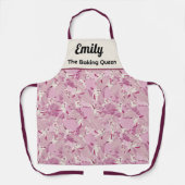 Tablier rose pastel personnalisé et tablier feuill (Recto)