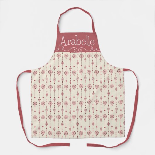 Tablier Rose Pink Snowflake Tinsel Apron (Recto)