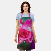 Tablier Rose rose aux flocons de neige (Porté)