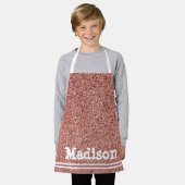 Tablier Rose rose mignonne Parties scintillant d'or filles (Porté)