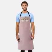 Tablier Rose Rose Pâle Custom Nom (Porté)