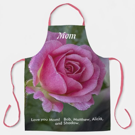 Tablier Rose rose - Photographie florale - Fête des mères  (Recto)