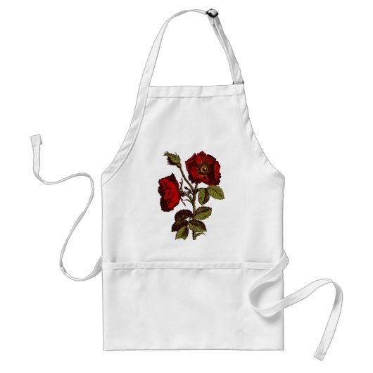 Tablier Rose rouge antique (Devant)