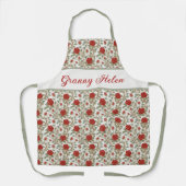 Tablier Rose rouge personnalisée (Recto)