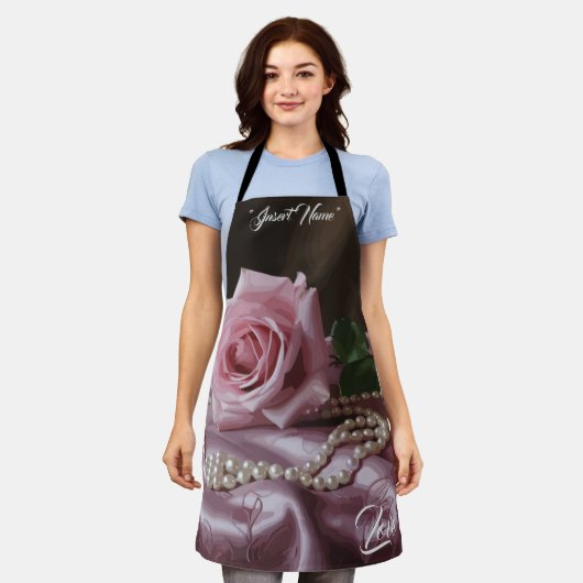 Tablier Rose Silken (Porté)