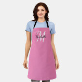 Tablier Rose simple Monogramme classique tendance (Porté)