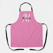 Tablier Rose simple Monogramme classique tendance (Recto)