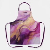 Tablier Rose violet moderne et or (Recto)