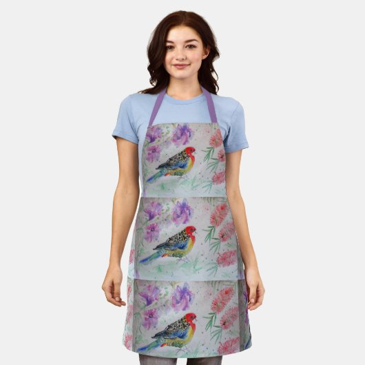 Tablier Rosella Parrot Australian Bird Bird Art Apron (Porté)