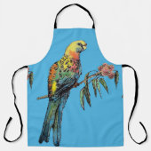 Tablier Rosella Parrot Oiseaux Bleu Motif Mens Dads Apron (Recto)