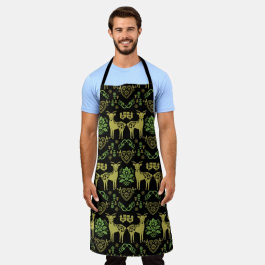 Tablier Rosemaling Norwegian Folk Art (Porté)