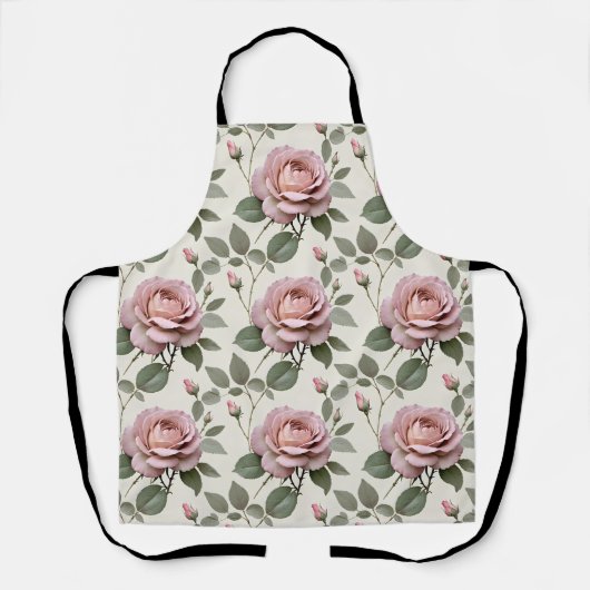 Tablier Roses anglaises classiques dans des teintes douces (Recto)
