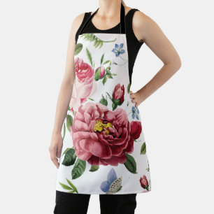 Tablier Roses anglaises roses élégantes vintage romantique