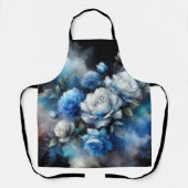 Tablier Roses bleues et blanches (Recto)