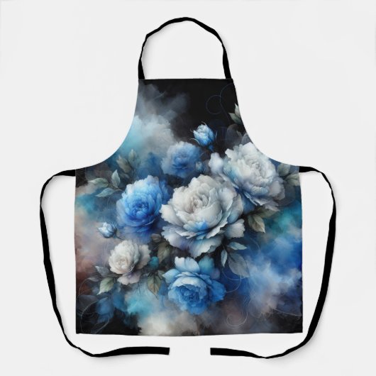 Tablier Roses bleues et blanches (Recto)