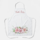 Tablier Roses d'aquarelle Pastel personnalisé (Recto)