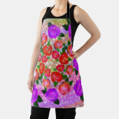 Tablier Roses en violet, rose et étincelles (Insitu)