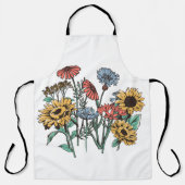 Tablier Roses et bleus doux Fleurs fraîches (Recto)