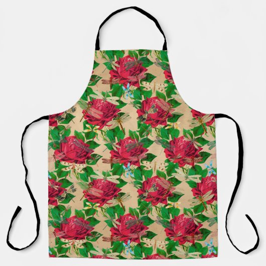 Tablier Roses et libellules (modèle 16) (Recto)