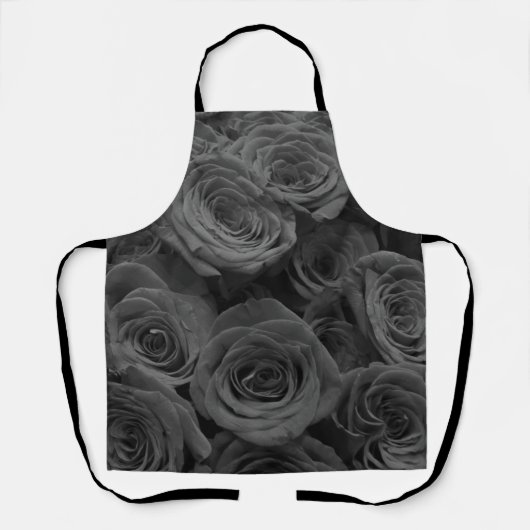 Tablier Roses gris, photo florale grise (Recto)