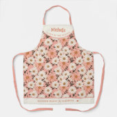 Tablier Roses marguerites botaniques personnalisées (Recto)