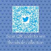 Tablier Roses papillon bleu blanc de chinoiserie 