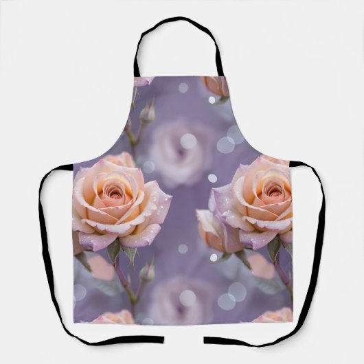 Tablier Roses pastel doux dans des tons de pêche et de ros (Recto)