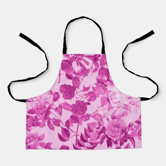 Tablier Roses roses avec Motif Feuille (Recto)