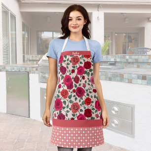 Tablier Roses roses Poussiéreux Douces Personnalisées