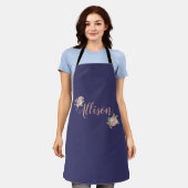 Tablier Roses roses romantiques Floral Violet Oilpaint dou (Porté)