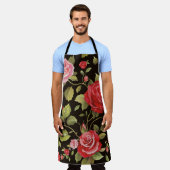 Tablier Roses roses roses : motif floral élégant. (Porté)