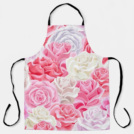 Tablier roses roses roses rose et blanc sans couture motif (Recto)