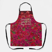 Tablier Roses rouges de la Saint-Valentin avec message per (Recto)