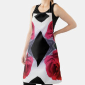Tablier Roses rouges et diamants noirs Motif géométrique (Insitu)
