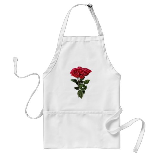 Tablier Roses rouges et feuilles (Devant)