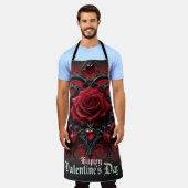 Tablier roses rouges gothiques Saint-Valentin (Porté)