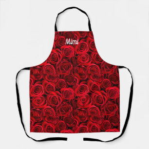 Tablier Roses rouges personnalisées Tout-en-un Imprimer Ta