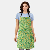 Tablier Roses sauvages en jaune et vert (Porté)
