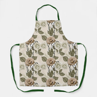 Tablier Roses Sépia Inspirées de l'Antiquité avec Feuilles